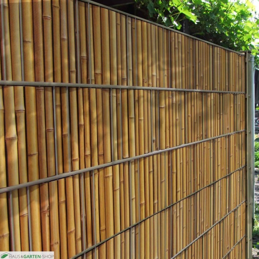 Gitterstabzaun als Sichtschutz mit Motiv Bambus