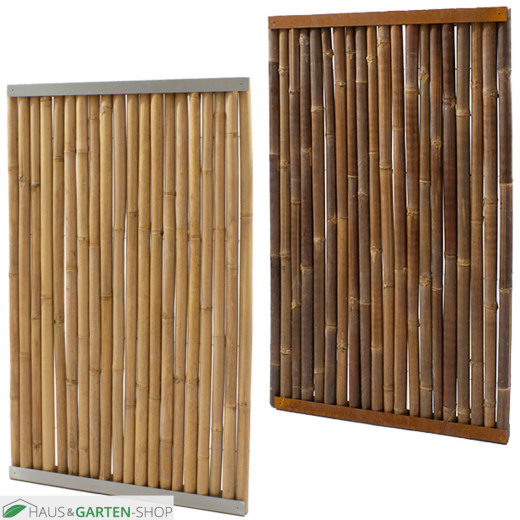 Bambuswand mit Stahlrahmen