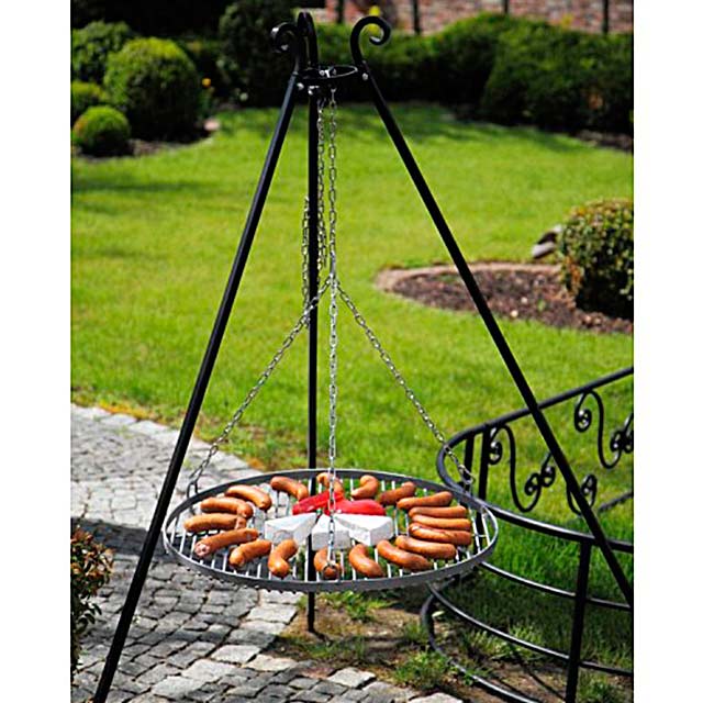 Dreibein Schwenkgrill mit Grillrost aus Stahl-Ø 70 cm