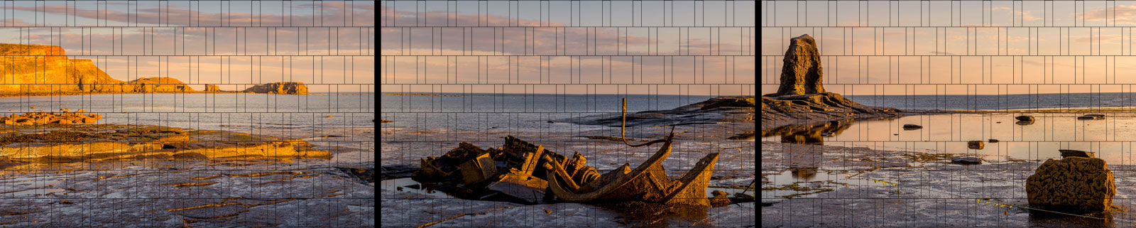 Schiffswrack - XXL Panorama Zaundruck Poster  160cm Höhe