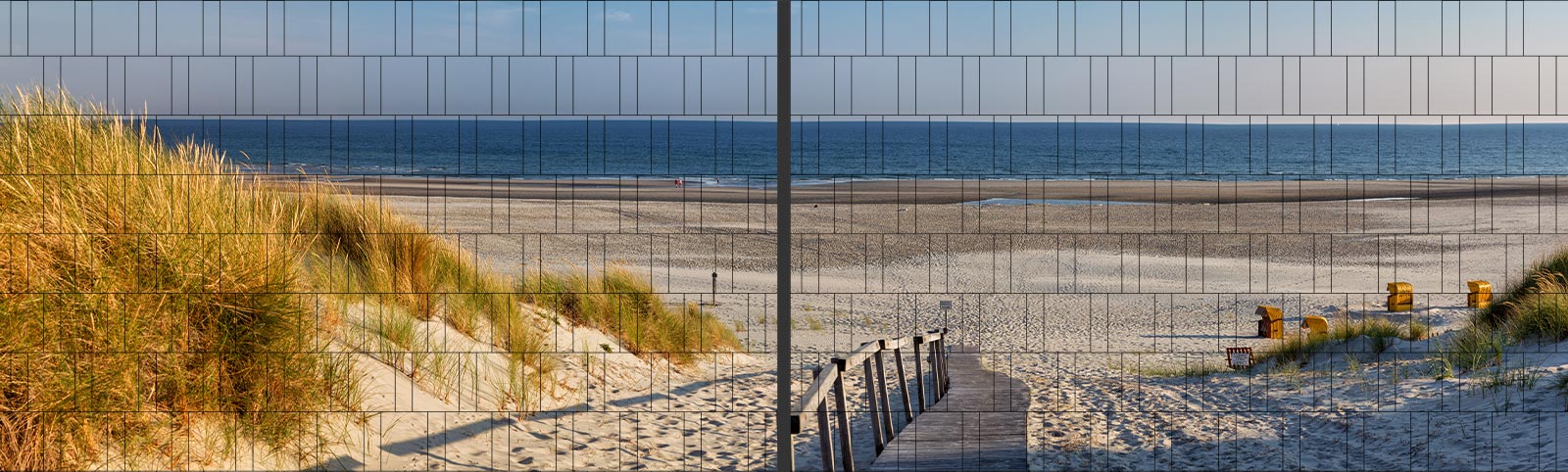 Strandweg - XL Panorama Zaundruck Poster 160cm Höhe