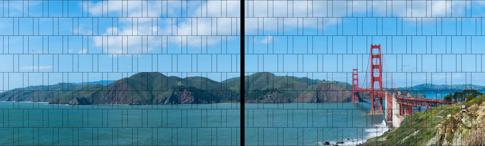 Golden Gate - XL Panorama Zaundruck Poster 160cm Höhe