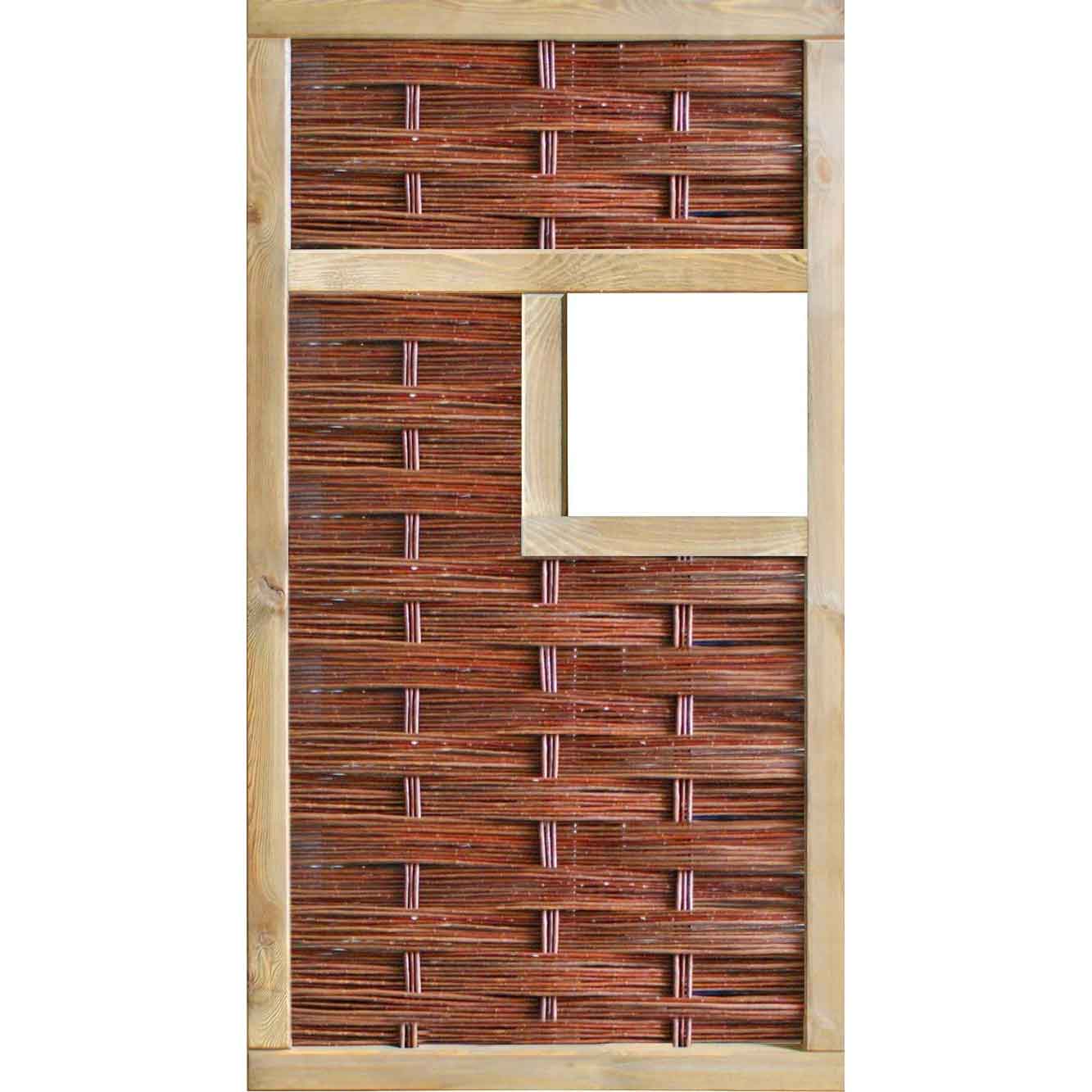 Weidengeflecht System SHELF Wand Fenster mitte 94 x180 cm