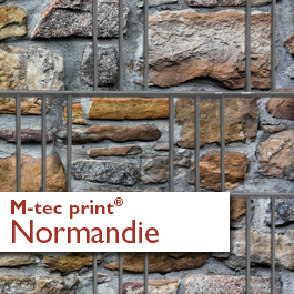 M-tec print PVC Sichtschutzstreifen Motiv Steinmauer Normandie 1 Musterstück "M-tec print®" Weich-PVC