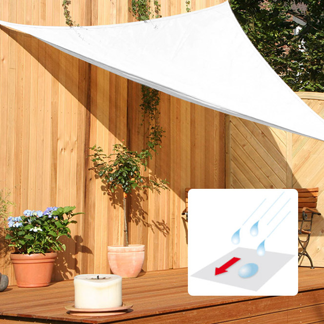 Dreiecksonnensegel mit Regenschutz-weiß-3,60 x 3,60 x 3,60 m