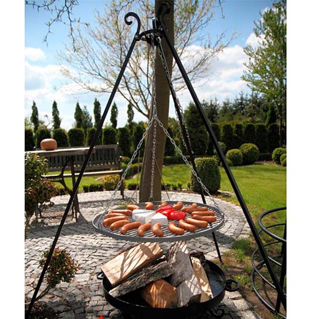 Dreibein Schwenkgrill mit Grillrost aus Stahl-Ø 70 cm