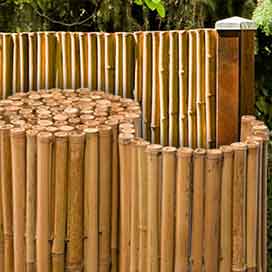 Zaun aus Bambusrohren