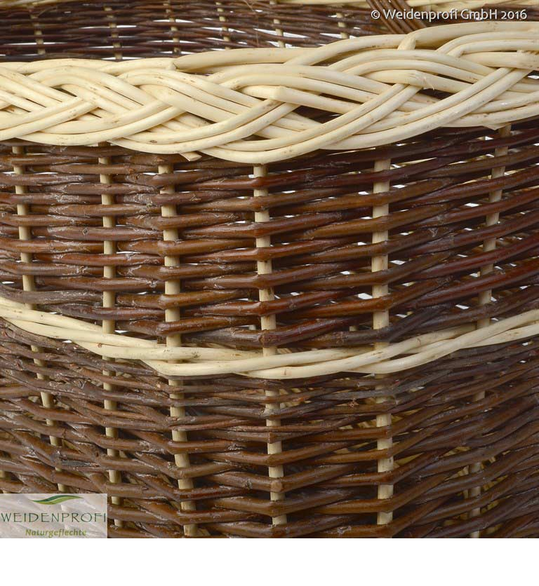 Einkaufskorb Weide Detail Einkaufskorb Weide 2-farbig dunkel