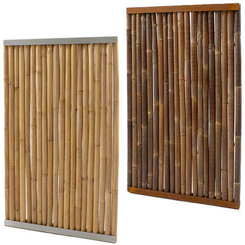 Bambuswand mit Stahlrahmen