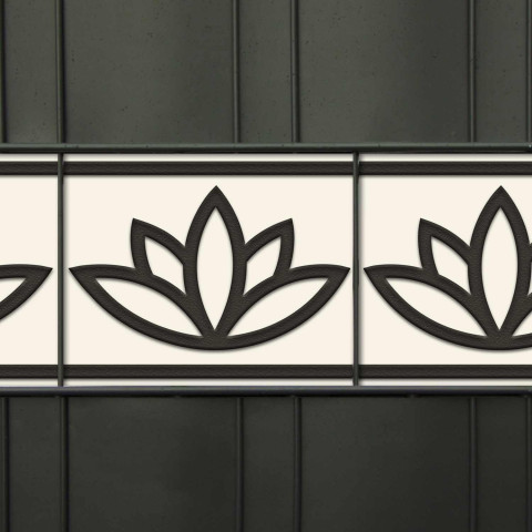 Lotusblüten-Motiv als dekorative Zaunblende