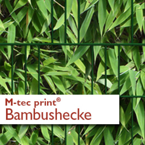 M-tec print PVC Zaunstreifen Kirschlorbeer bedruckt