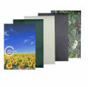 Materialmuster Weich - PVC  3 Farben + Bedruckte Streifen Pflanzen Motiv