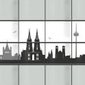 M-tec ichtschutzstreifen - Köln Skyline | anthrazit - weiß