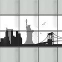 New York Skyline als attraktives Sichtschutzmotiv fü den Zaun