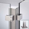 Glaswand System Edelstahl Eck-Pfosten | Aufschrauben | Glashöhe 120cm
