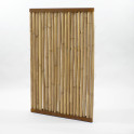 Bambuswand mit Cortenstahl